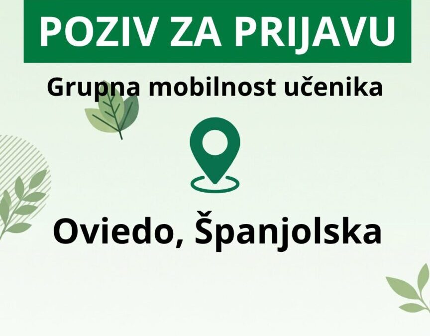 POZIV NA PRIJAVU ZA GRUPNU MOBILNOST
